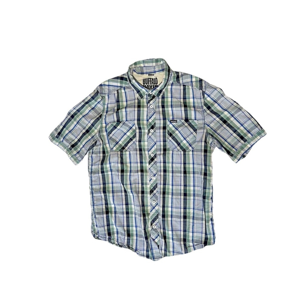 Men's Buffalo David Bitton Short Sleeve Button‎ Down Shirt Size Large